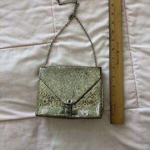 Fun 1960’s Disco purse- metallic glittery purse with adjustable metal strap-